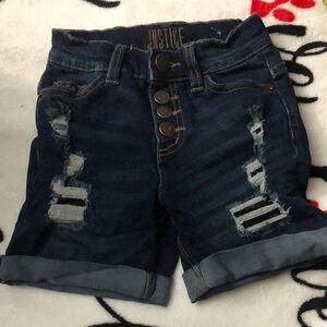 Justice Blue Distressed Jean Shorts